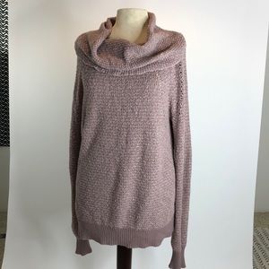 Free People mauve cowl neck sweater large boho